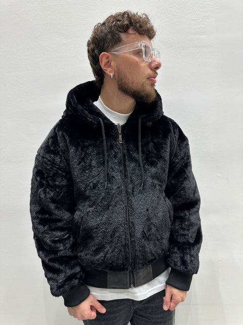 JACKET ECOLATHER CON PELLICCIA REVERSIBILE