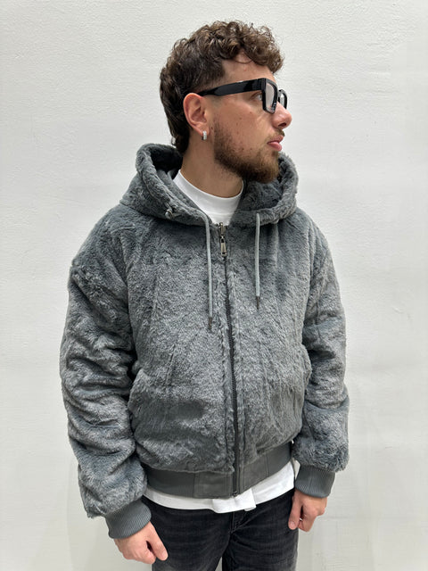 JACKET ECOLATHER CON PELLICCIA REVERSIBILE