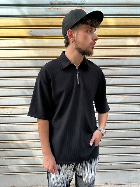 POLO PLISSÈ CON ZIP