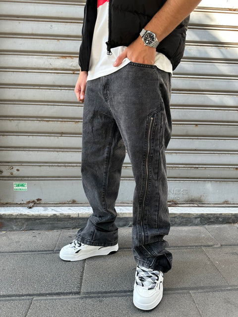 JEANS BASIC ZIP BAGGY FIT