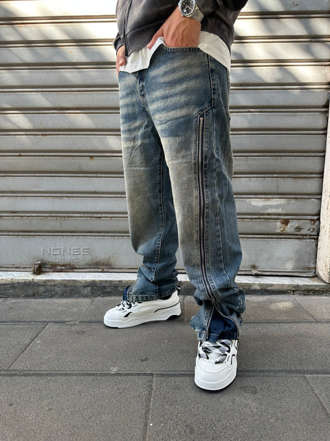 JEANS BASIC ZIP BAGGY FIT
