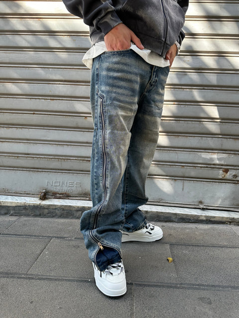 JEANS BASIC ZIP BAGGY FIT