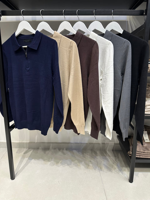 POLO IN MAGLIA MEZZA ZIP