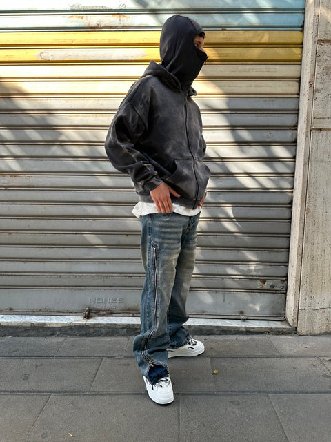 JEANS BASIC ZIP BAGGY FIT