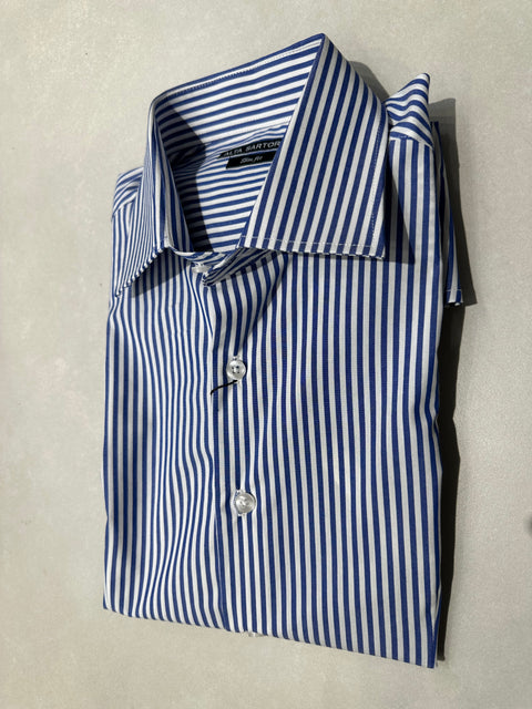 CAMICIA COLLO CLASSICO A RIGHE LARGHE SLIM FIT
